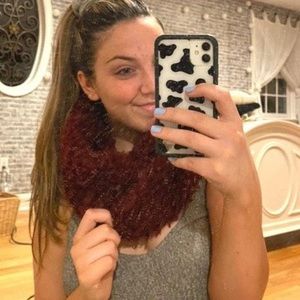 Charlotte Russe Red Soft Circle Scarf